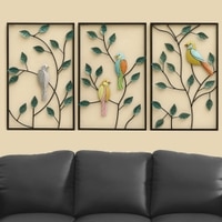 W-Banko Abstract Metal Wall Decor in Multicolor Set of 3