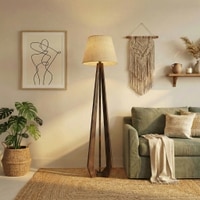 Zoe Beige Jute Floor Lamp with Beige Jute Base