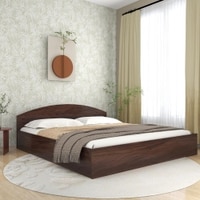 Daiki Queen Size Bed In Walnut Finish