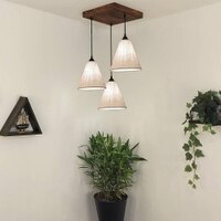 Terzo Brown Solid Wood Cluster Hanging Light