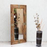 Omari wooden rectangular wall mirror