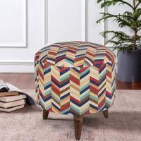 Milo Solid Wood  Ottomon in  Multicolor Colour