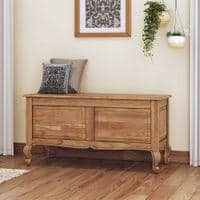 Taahira Blanket Box In Natural Teak Finish