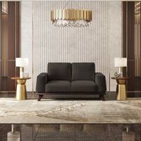 Granada Premium 2 Seater Fabric Sofa in Stone Grey Velvet Colour