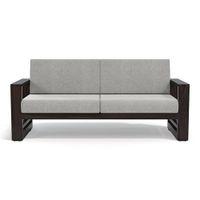 Parson 3 Seater Wooden Sofa In American Walnut Finish (Vapour Grey)