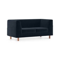 Rubik Luxe 2 Seater Fabric Sofa in Sea Port Blue Velvet Colour