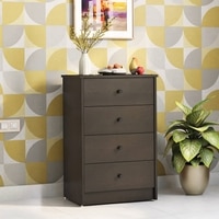 Ben Engineered Wood Chest of 4 Drawers in Dark Wenge Finish