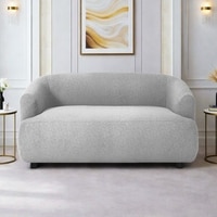 Morgen Boucle Fabric 2 Seater Sofa In Grey