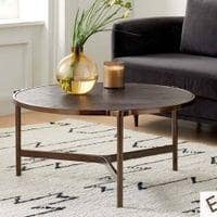 Albertoni Round Coffee Table With Ss Base In Bronze Colour