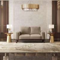 Granada Premium 2 Seater Fabric Sofa in Biscuit Velvet Colour