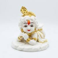 Devotional Lotus Bliss Gopal Statue in White Colour