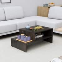 Hexa Engineered Wood Modern Center Table For Living Room In Flower Wenge