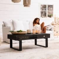 Reed Coffee Table in Black Finish