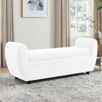 Redol Boucle 2 Seater Ottoman Bench with Storage  in White Color