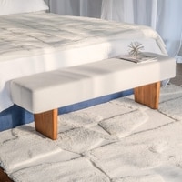 Attica Solid Wood Bench in Off White Colour