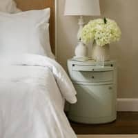 Prestora Wood Side Table in Green Colour