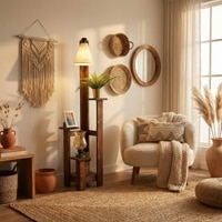 Dorian Beige Jute Floor Lamp with Beige Jute Base