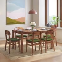 Vivien Solid Wood Dining Chair Set Of 2 In Teak Finish