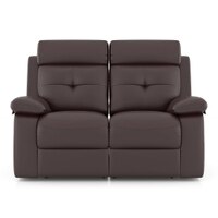 Raphael Leatherette Two Seater Manual Recliner in Brown Colour