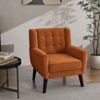 Azriah Boucle Fabric Accent Chair in Orange