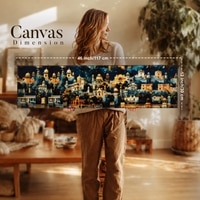 Traditional Indian Cityscape Canvas Wall Art 12 x 46 Inch