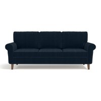 Oxford 3 Seater Fabric Sofa in Sea Port Blue Velvet Colour