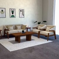 Contemporary Premium Minimalist Fabric Sofa (Colour: Beige, Seater: 2+1+1)