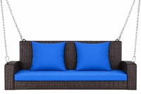Carry Bird Wicker Patio Furniture Outdoor Balcony Swings In Brown And Navy Blue Colour
