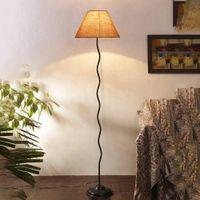 Jolie Zig Zag Iron Floor lamp with Jute Conical Beige shade (Z37)