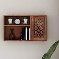 Mercury Solid Wood Wall Shelf in Honey