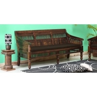 Nakshatra 3 Seater Wooden Sofa