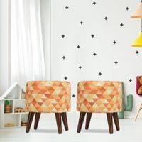 Avalon Solid Wood  Ottomon in  Yellow Colour