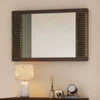 Masai Solid Wood Mirror In American Walnut - 2 Tone Finish
