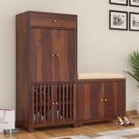 Noguchi Shoe Rack Of 40 Pairs In Provincial Teak Color