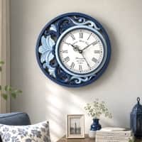 Cream Gold Solid Wood Swarna Chandra Wall Clock By DisooFashions
