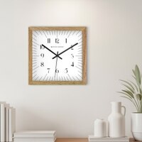 Arabic Numerals Square Wooden Wall Clock
