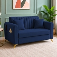 Daraco Velvet 2 Seater Sofa in Navy Blue Color