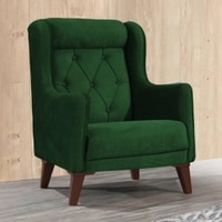 Ruby Solid Wood Accent Chair in Green Colour