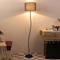 Donahue Blue Cotton Shade Floor Lamp