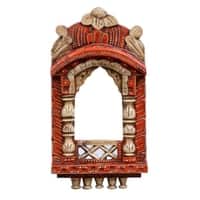 Desert Art Solid Wood Handpainted Saffron Jharokha Wall Frame 16 Inch