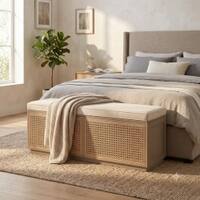 Canora Solid Mango Wood Storage Trunk Taupe