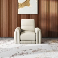 Linaro Leather 1 Seater Double Motor Recliner In Grey Colour