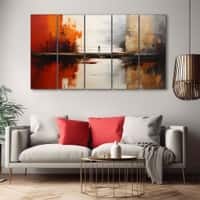 The Castle Decor Abstract Art Wall Painting Wooden Framed Digital Painting 27x48 Inch (Style 28)