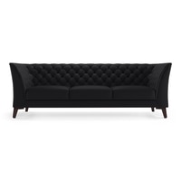 Weston 3 Seater Half Leather Sofa (Licorice)