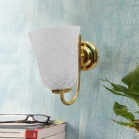Devansh Metal Electric Wall Light in Gold Colour with White Shade Count of 1 Light