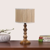 Devansh Bamboo Table Lamp With Wood Base -(7X7X15.5 Inches)-1