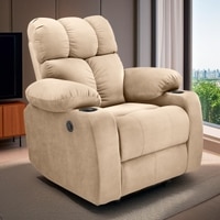 Helios Fabric One Seater Motorised Recliner in Beige Colour
