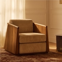Roko Fabric Lounge Chair in Brown Colour