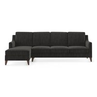Abbey Sectional Sofa (Colour : Graphite Grey, Cushion : Soft, Seater : Left Aligned 3 Seater + Left Aligned Chaise)