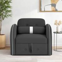 Jayen 1 Seater Pull Out Sofa cum Bed  in Dark Grey Colour